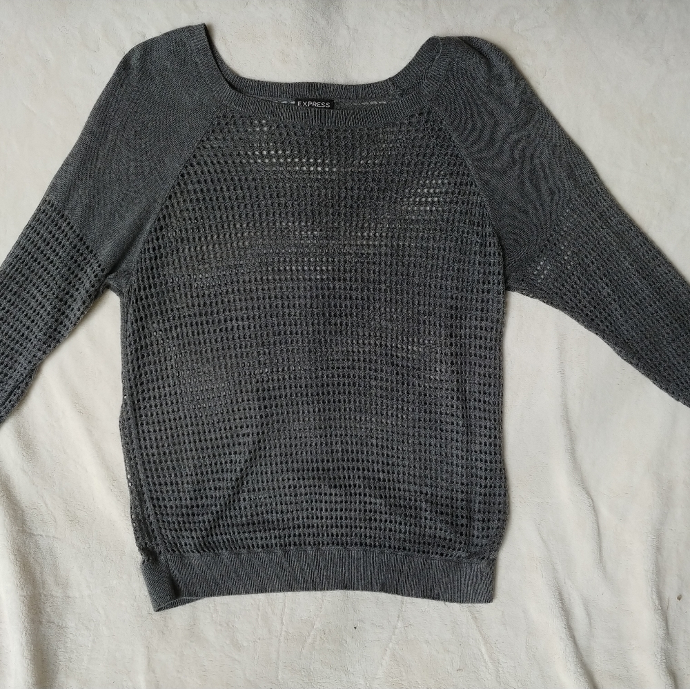 Express Gray Crew Neck Sweater